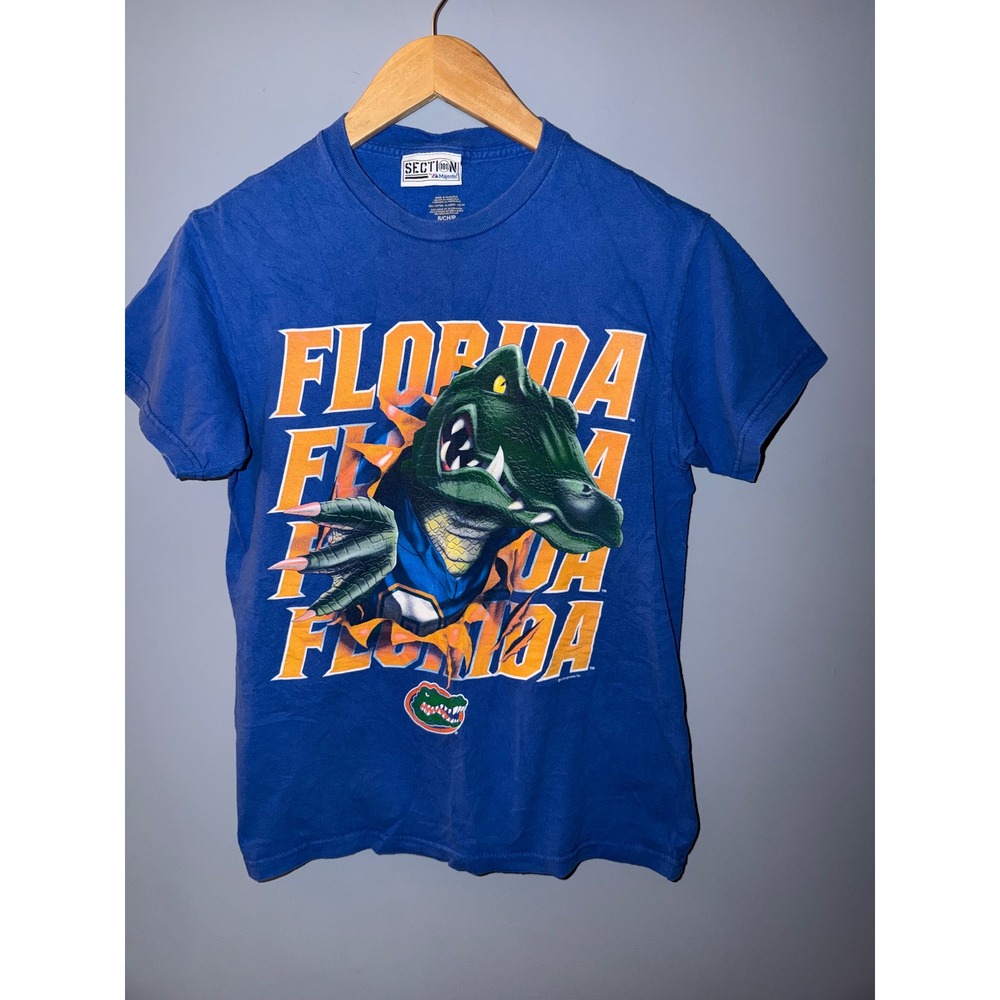 Florida Gators T Shirt Royal‎ Blue Gator Mascot Section 101 Majestic
